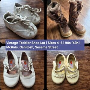Vintage‎ Toddler Shoe Lot (Size 4–6) | McKids, OshKosh, Sesame Street – 4 Pairs